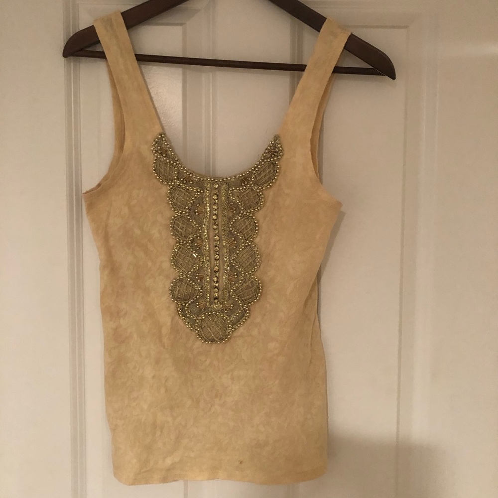 Free People Gold Beaded Tank